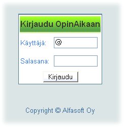 Ohjelmaan kirjautuminen