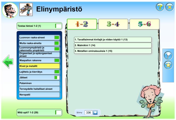 Harjoitusvalikko
